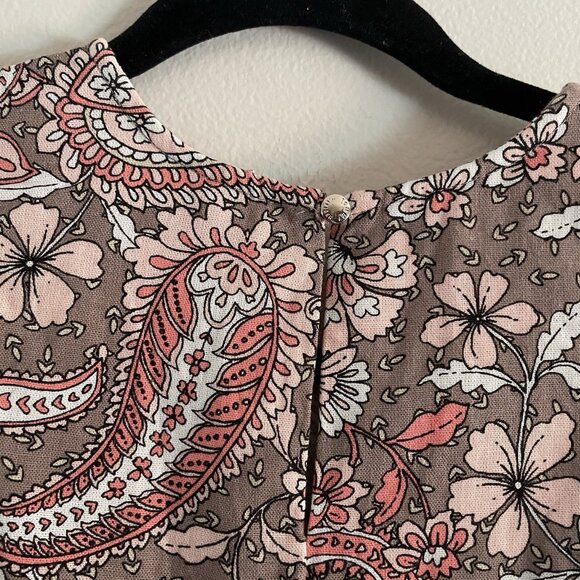 Tommy Hilfiger Women 4P Paisley Linen Blend Sleeveless Ruffle Hem Shift Dress - Picture 12 of 12